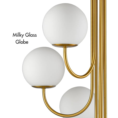 Modern Gold Chandelier Spiral Glass Globe Chandelier